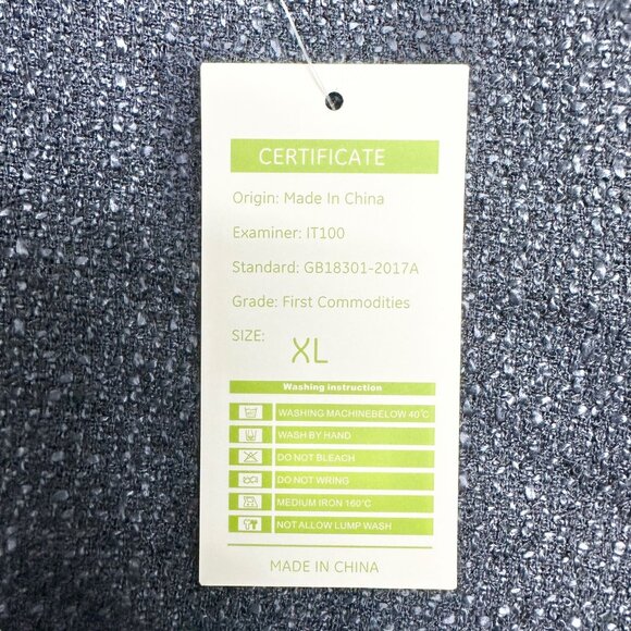 New Collection Dress Womens XL Navy Blue Braided Collar SS Textured Shift Dress - Picture 4 of 11